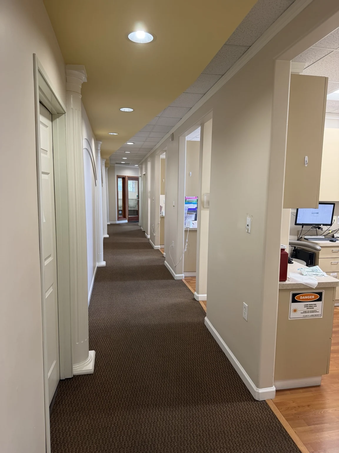 Hallway and treatment rooms inside our Hayward dental office